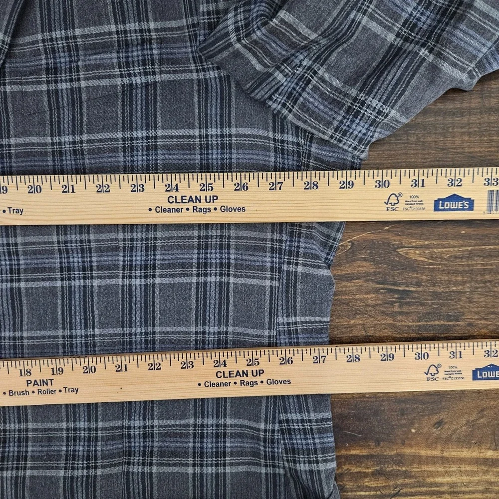 Oak Hill Men's Sport Coat Blazer Two Button Gray Plaid Linen Blend Size 3XLT
